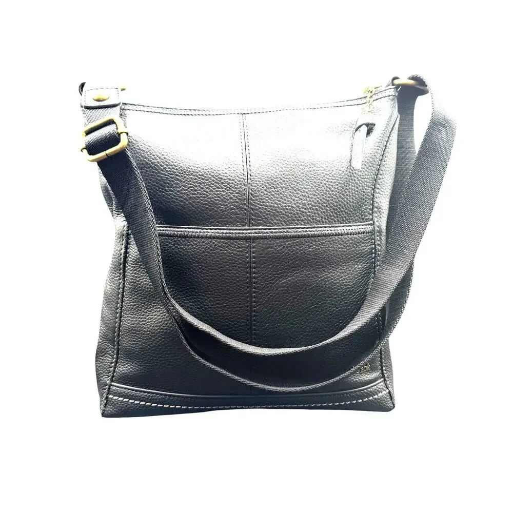 The Sak Lucia Black Pebbled Leather Crossbody Bag Near Perfect